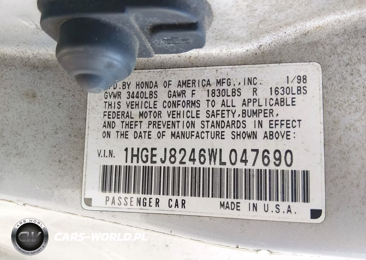 1998 Honda Civic Ex VIN:1HGEJ8246WL047690 - 9