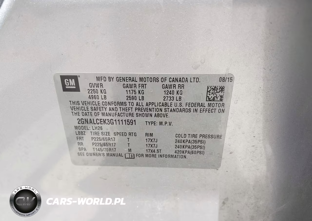 2016 Chevrolet Equinox Lt VIN:2GNALCEK3G1111591 - 9