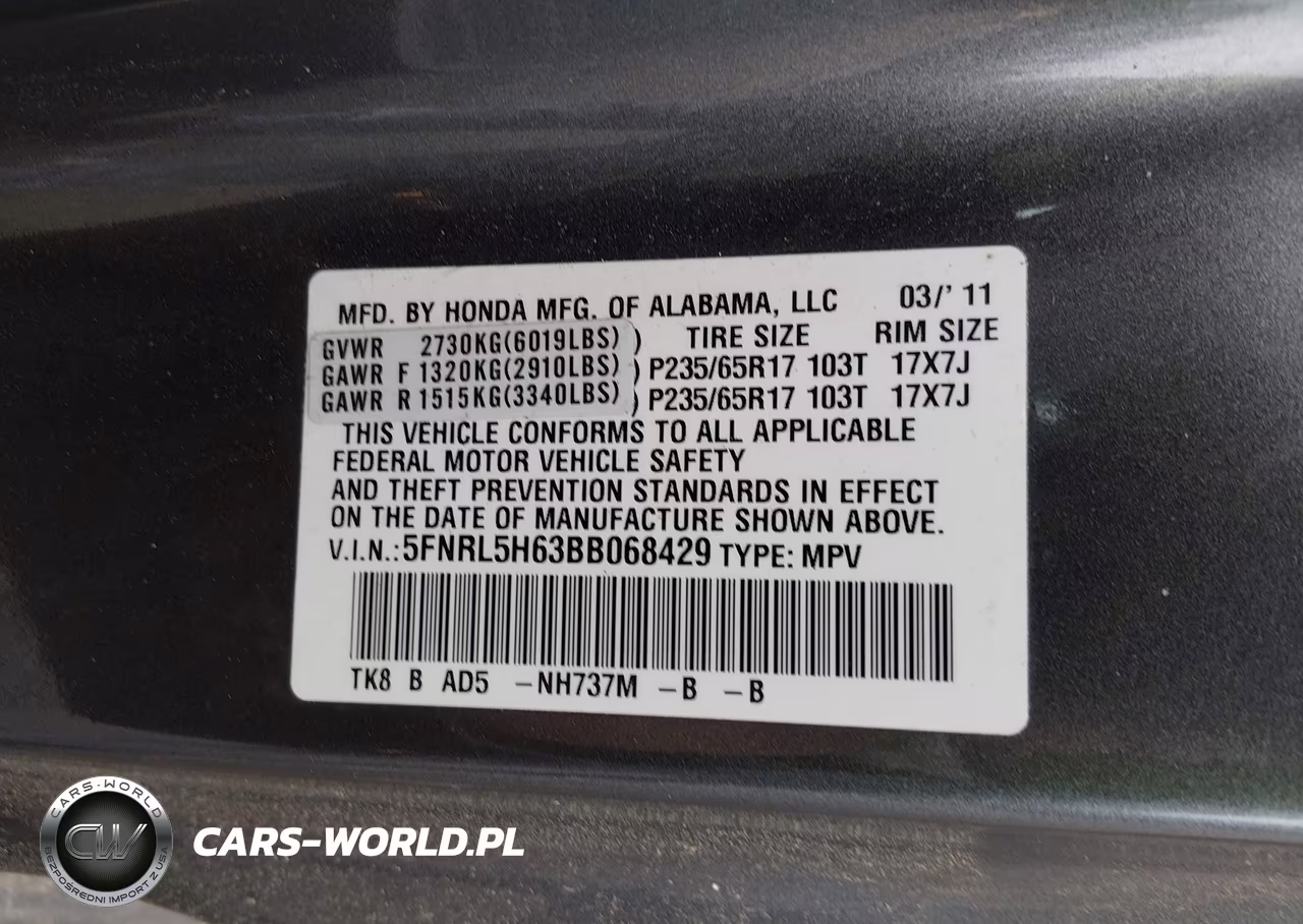 2011 Honda Odyssey Ex-L VIN:5FNRL5H63BB068429 - 9