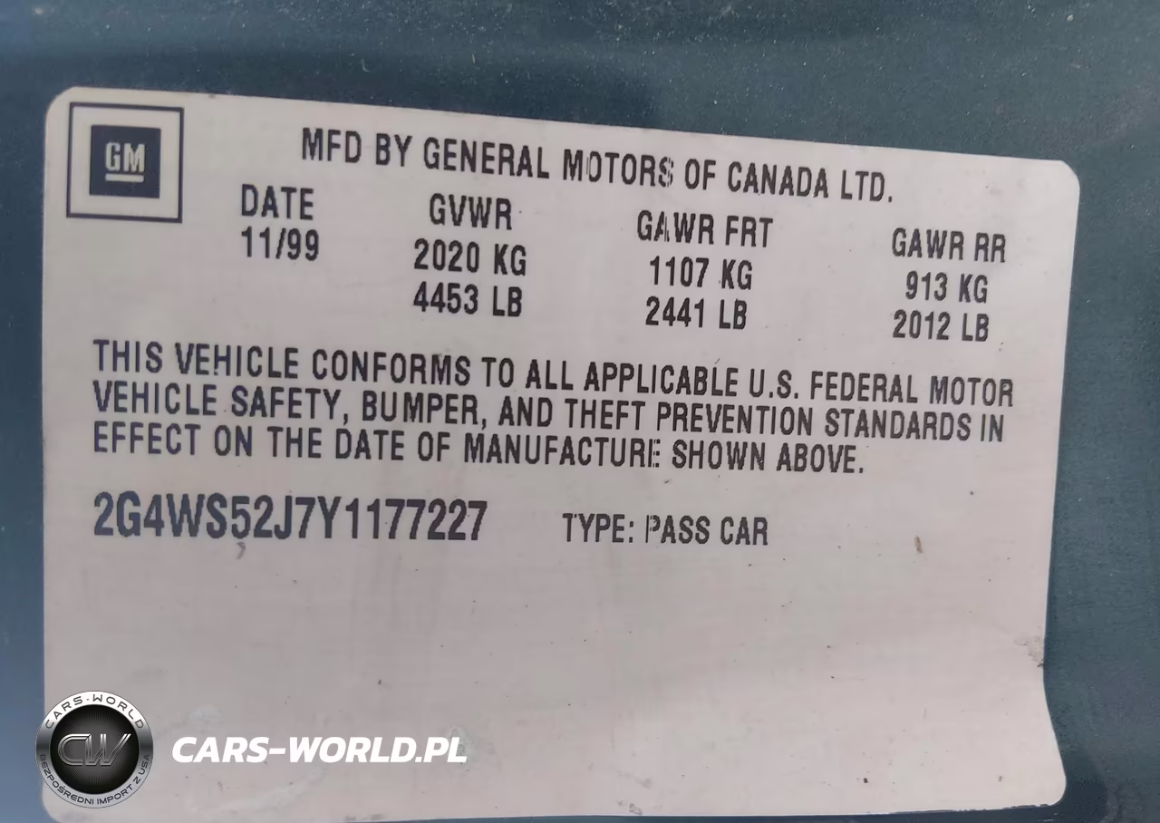 2000 Buick Century Custom VIN:2G4WS52J7Y1177227 - 9