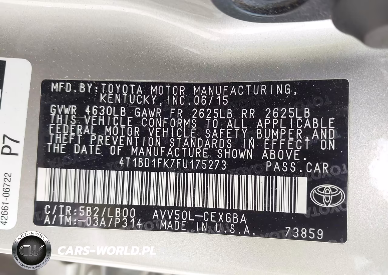 2015 Toyota Camry Hybrid Xle VIN:4T1BD1FK7FU175273 - 9