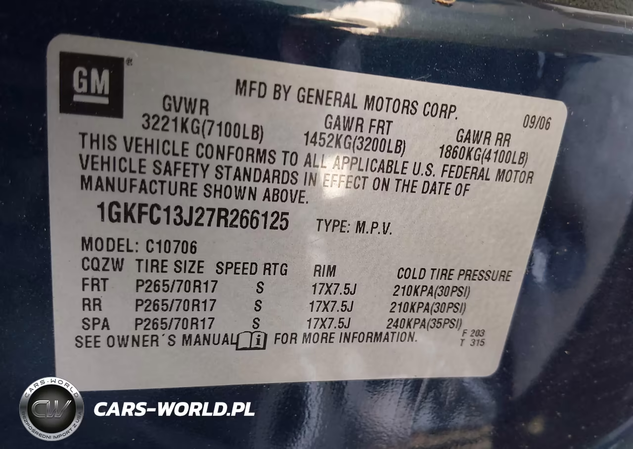 2007 GMC Yukon Sle VIN:1GKFC13J27R266125 - 9