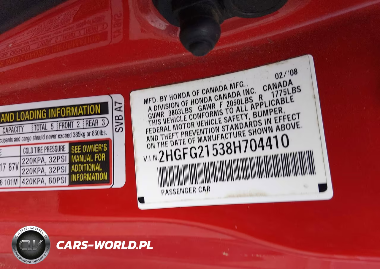 2008 Honda Civic Si VIN:2HGFG21538H704410 - 9