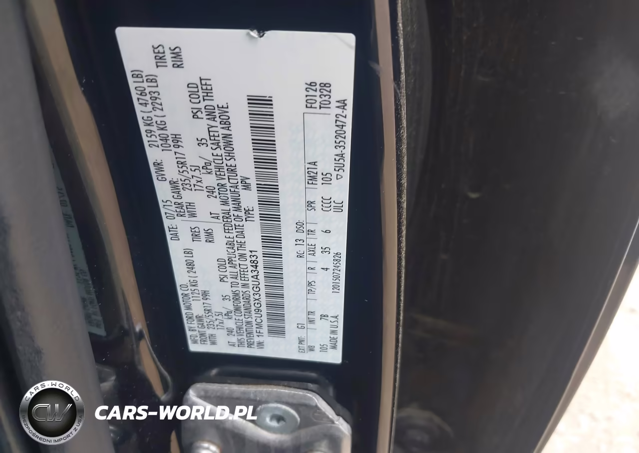 2016 Ford Escape Se VIN:1FMCU9GX3GUA34831 - 9