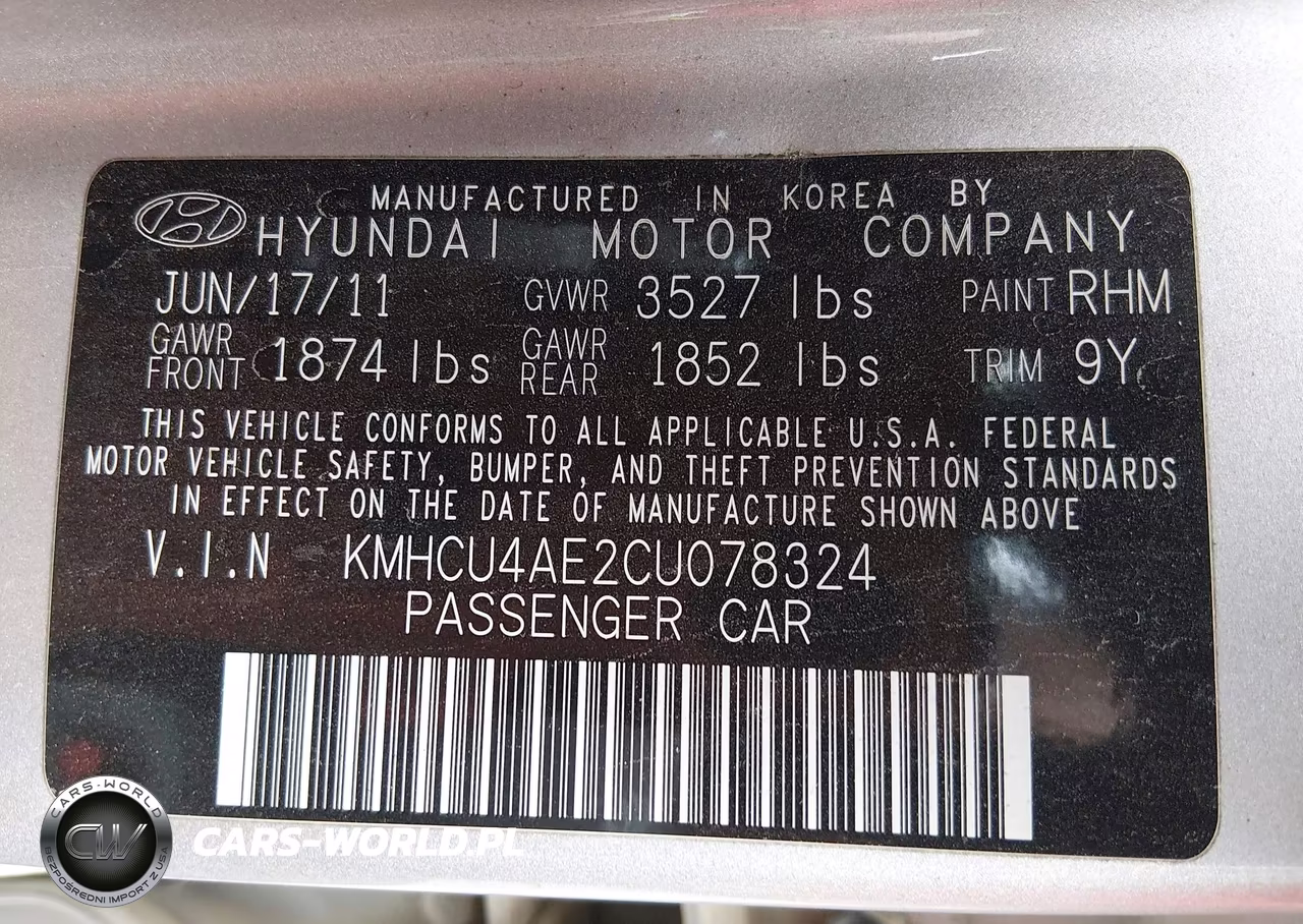 2012 Hyundai Accent Gls VIN:KMHCU4AE2CU078324 - 9