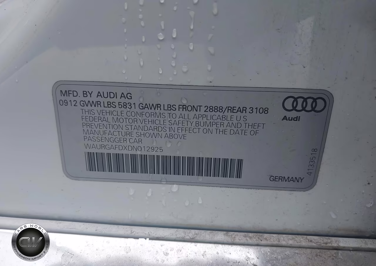 2013 Audi A8 L 3.0T VIN:WAURGAFDXDN012925 - 9