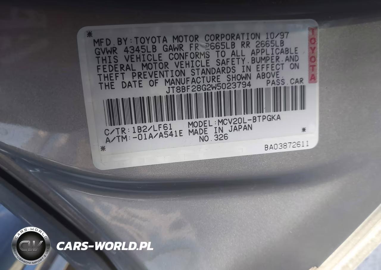 1998 Lexus Es 300 VIN:JT8BF28G2W5023794 - 9