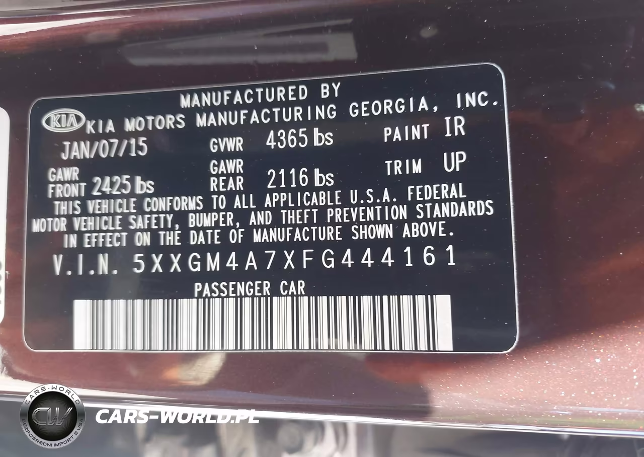 2015 Kia Optima Lx VIN:5XXGM4A7XFG444161 - 9