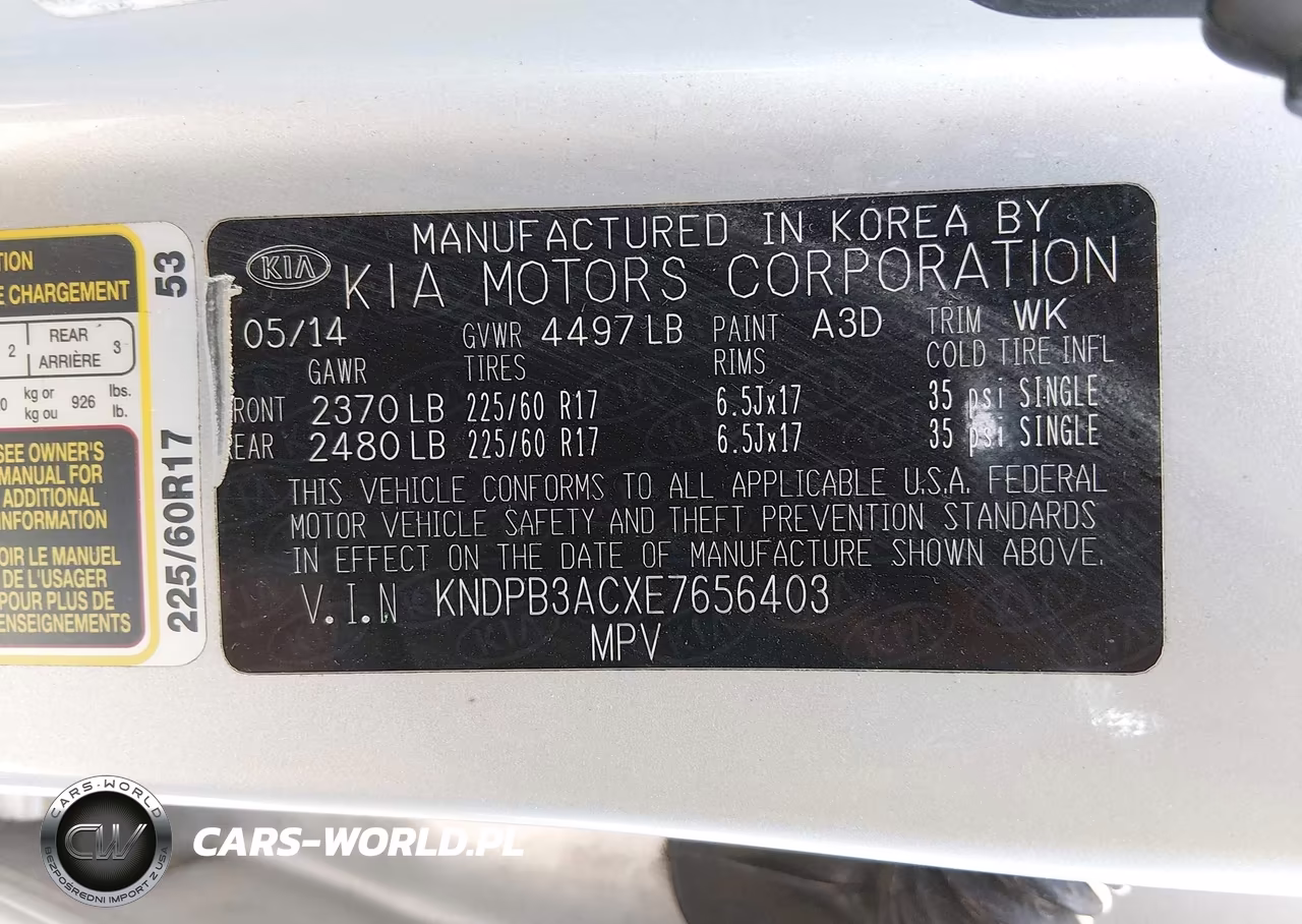2014 Kia Sportage Lx VIN:KNDPB3ACXE7656403 - 9