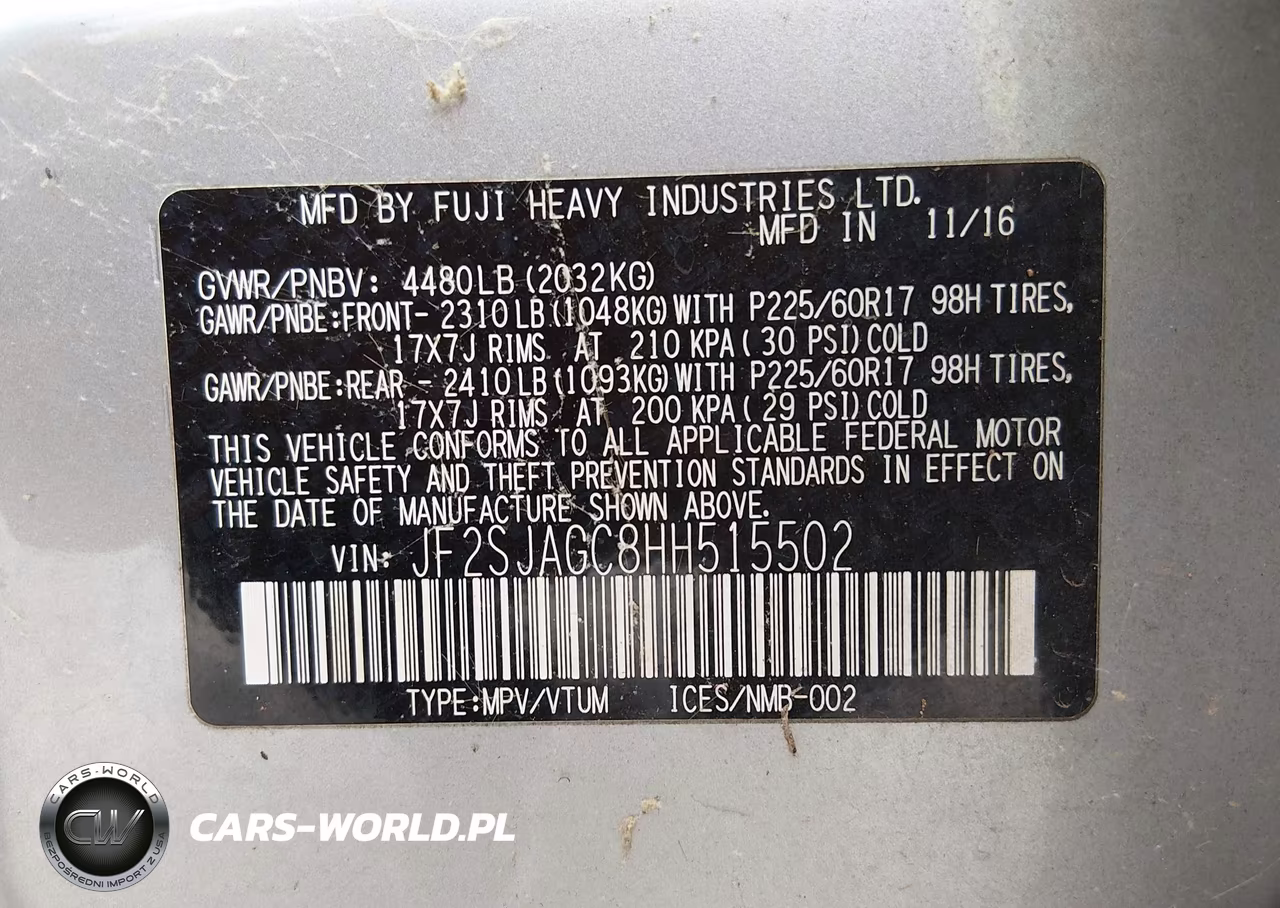 2017 Subaru Forester 2.5I Premium VIN:JF2SJAGC8HH515502 - 9