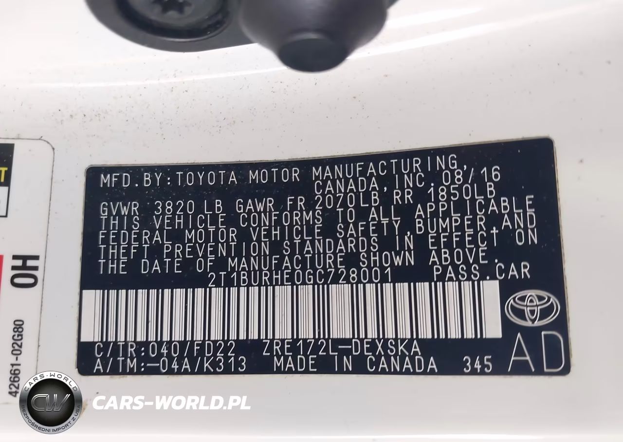 2016 Toyota Corolla S Plus VIN:2T1BURHE0GC728001 - 9