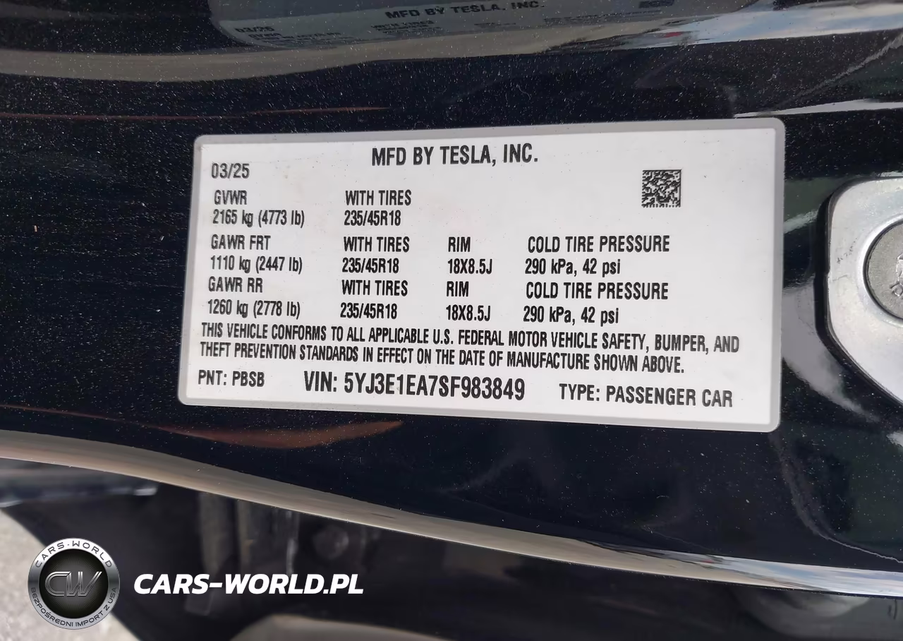2025 Tesla Model 3 Long Range Rear-Wheel Drive-Standard Rear-Wheel Drive VIN:5YJ3E1EA7SF983849 - 9
