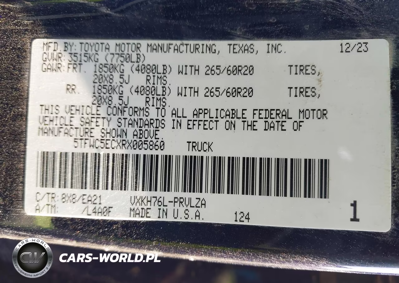 2024 Toyota Tundra Hybrid Limited 4Wd VIN:5TFWC5ECXRX005860 - 9
