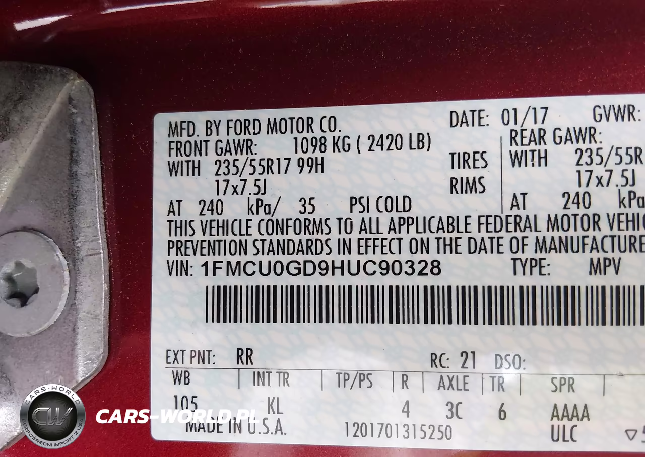 2017 Ford Escape Se VIN:1FMCU0GD9HUC90328 - 9