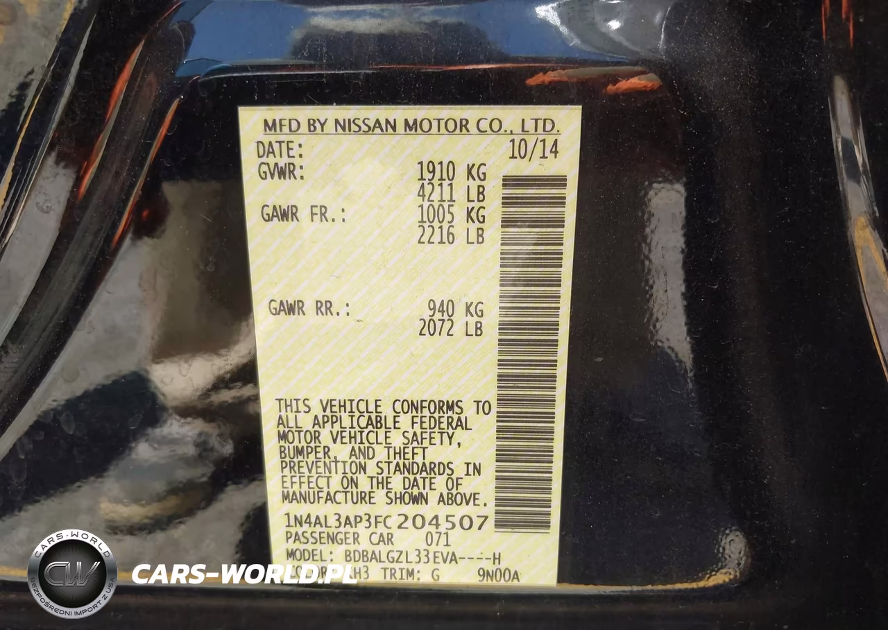 2015 Nissan Altima 2.5 S VIN:1N4AL3AP3FC204507 - 9