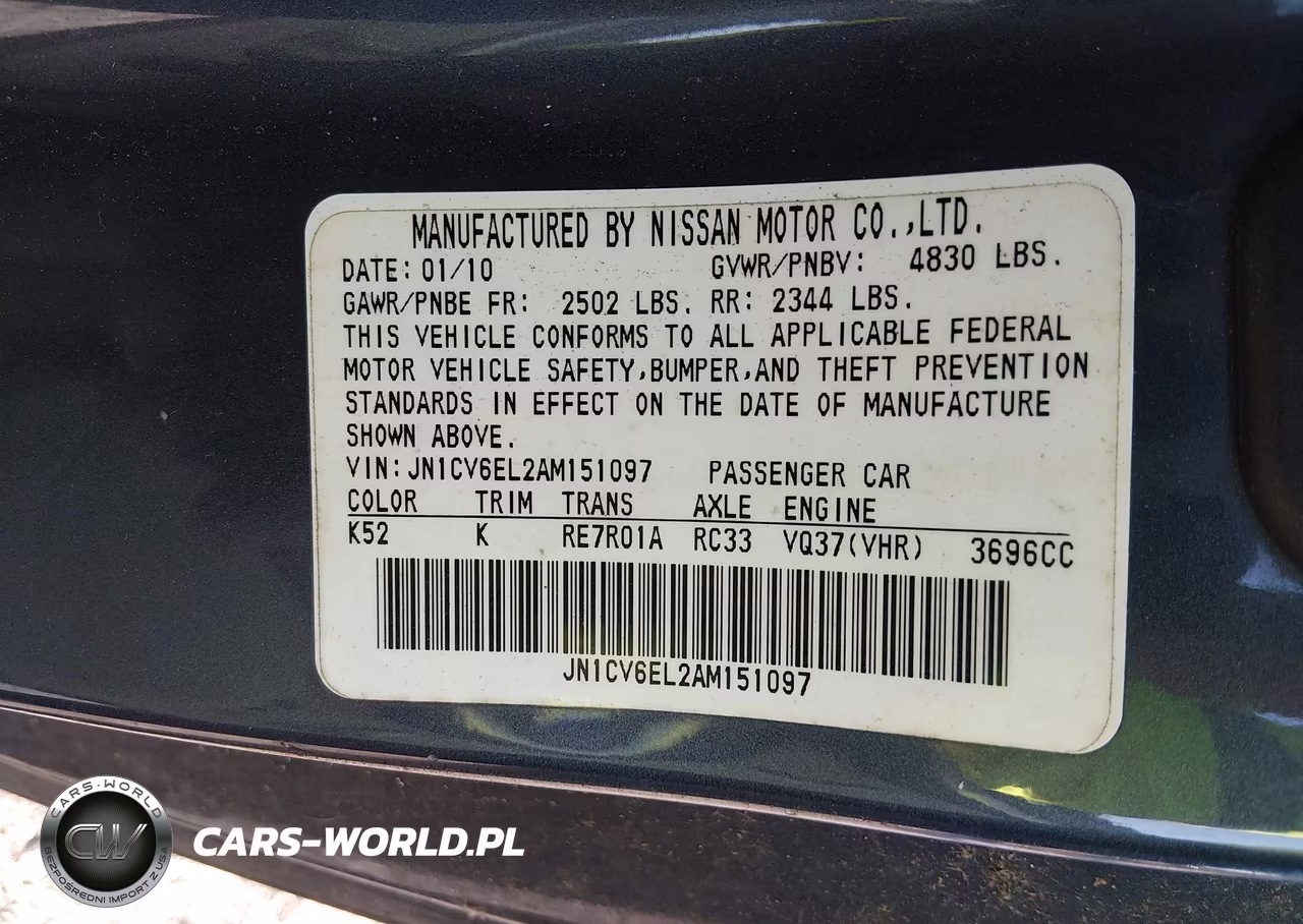 2010 Infiniti G37X VIN:JN1CV6EL2AM151097 - 9