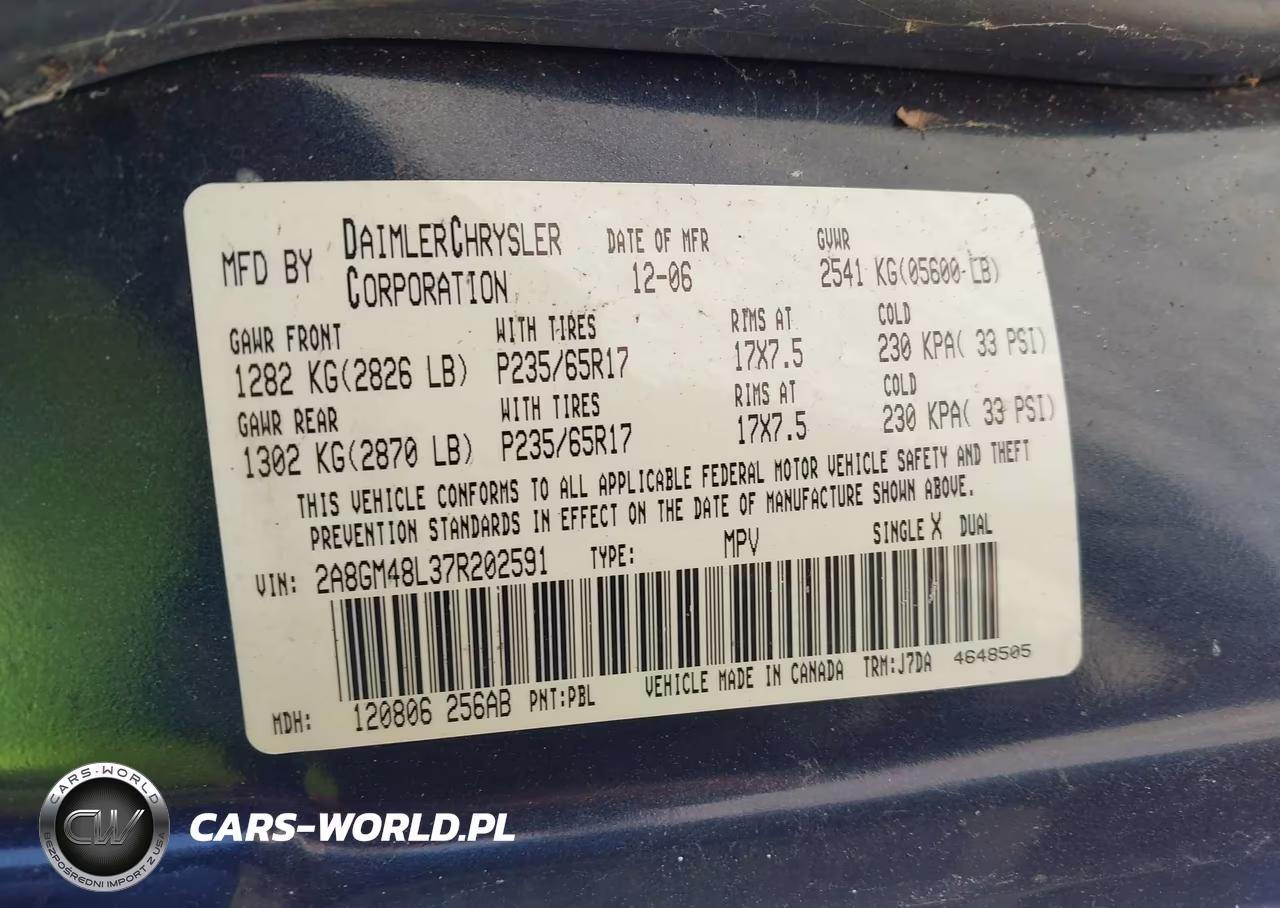 2007 Chrysler Pacifica VIN:2A8GM48L37R202591 - 9