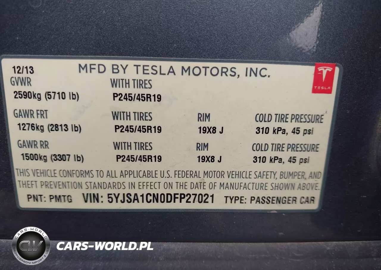 2013 Tesla Model S VIN:5YJSA1CN0DFP27021 - 9