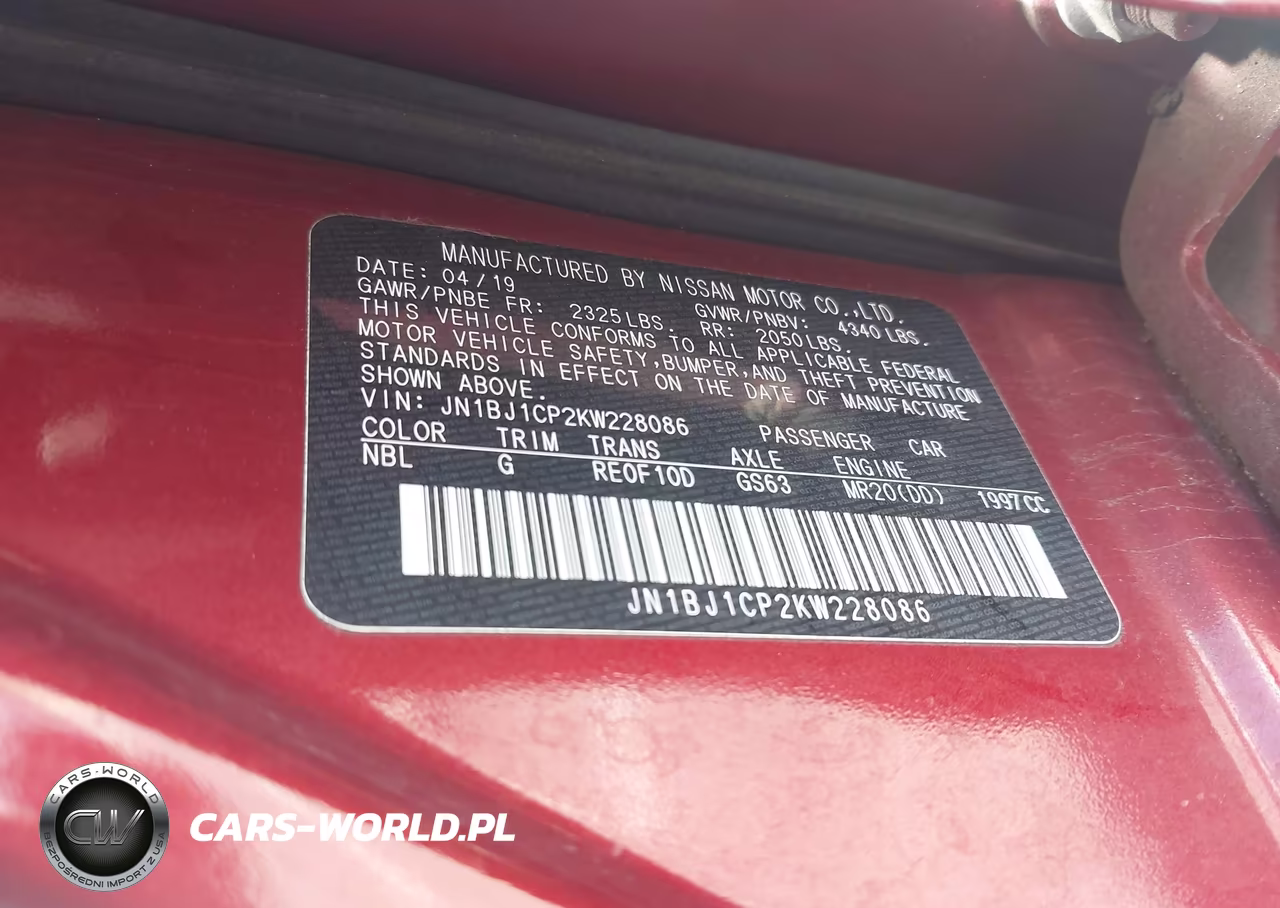 2019 Nissan Rogue Sport Sv VIN:JN1BJ1CP2KW228086 - 9
