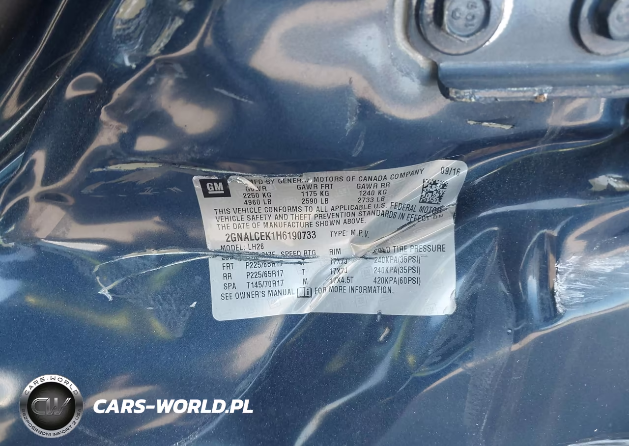 2017 Chevrolet Equinox Lt VIN:2GNALCEK1H6190733 - 9