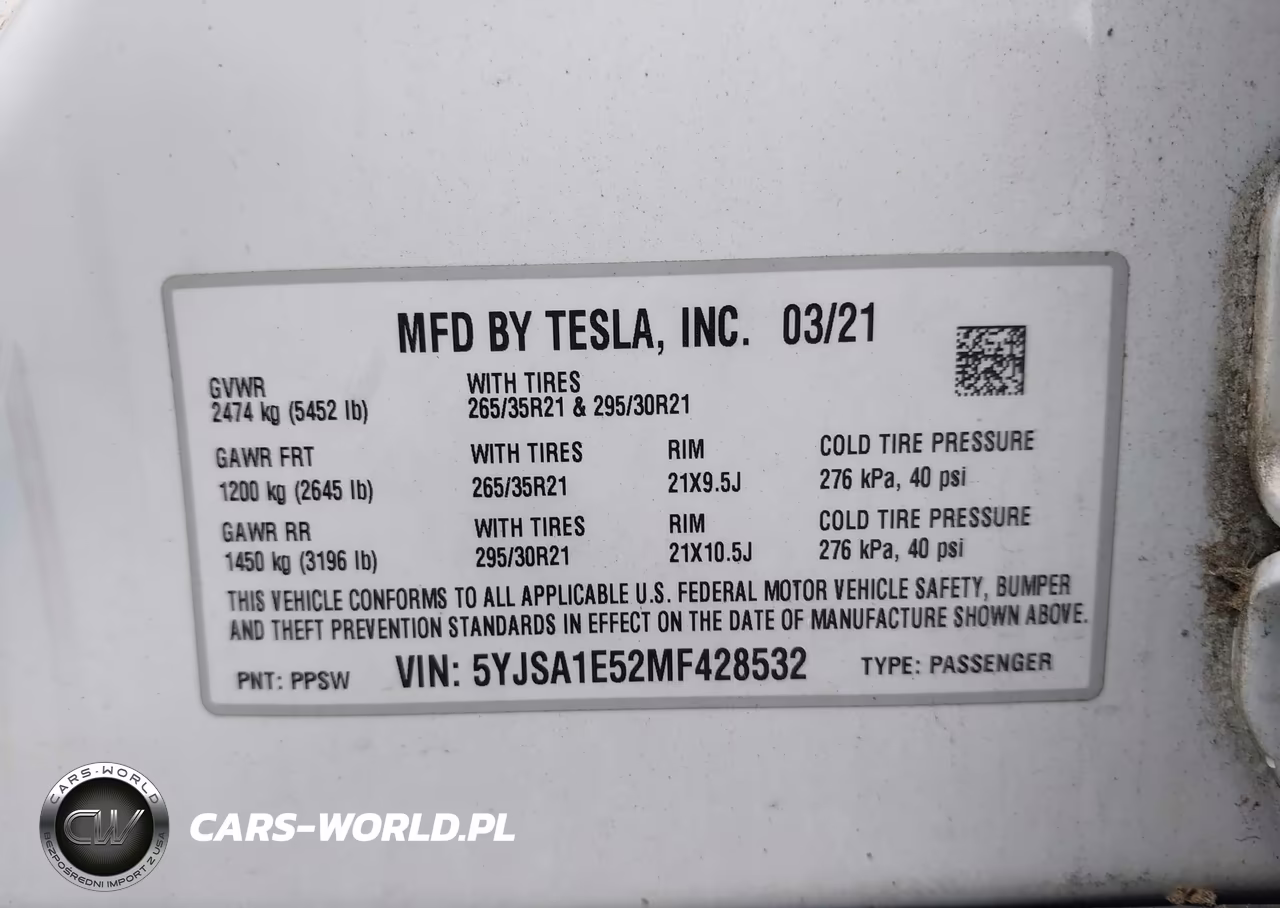 2021 Tesla Model S Long Range Dual Motor All-Wheel Drive VIN:5YJSA1E52MF428532 - 9