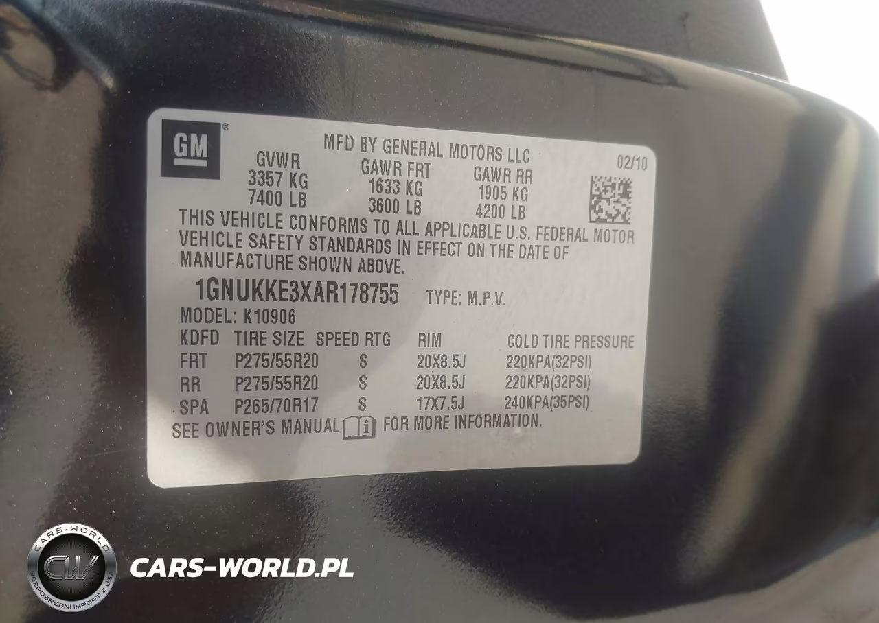 2010 Chevrolet Suburban 1500 Ltz VIN:1GNUKKE3XAR178755 - 7