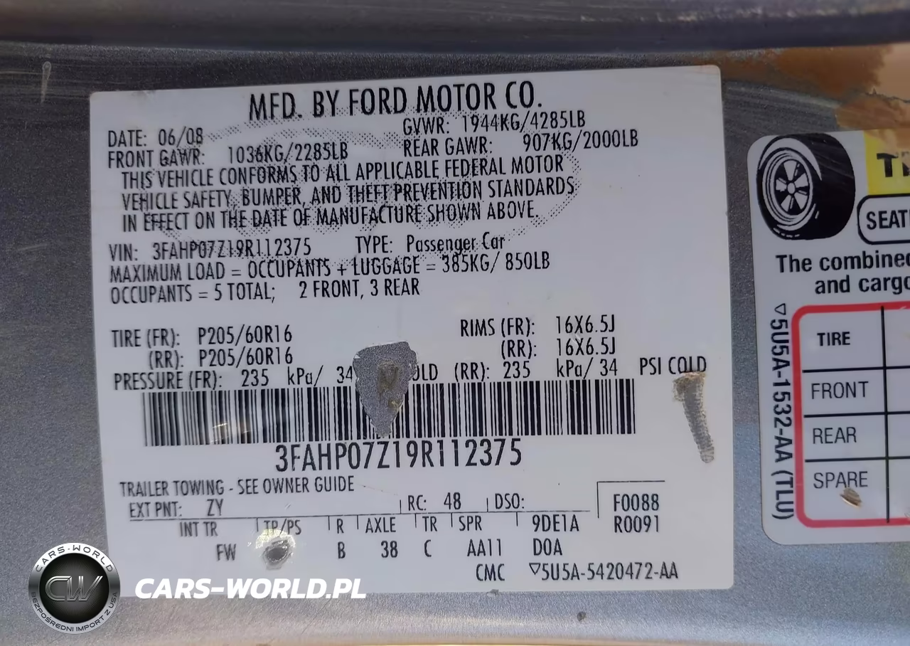 2009 Ford Fusion Se VIN:3FAHP07Z19R112375 - 9