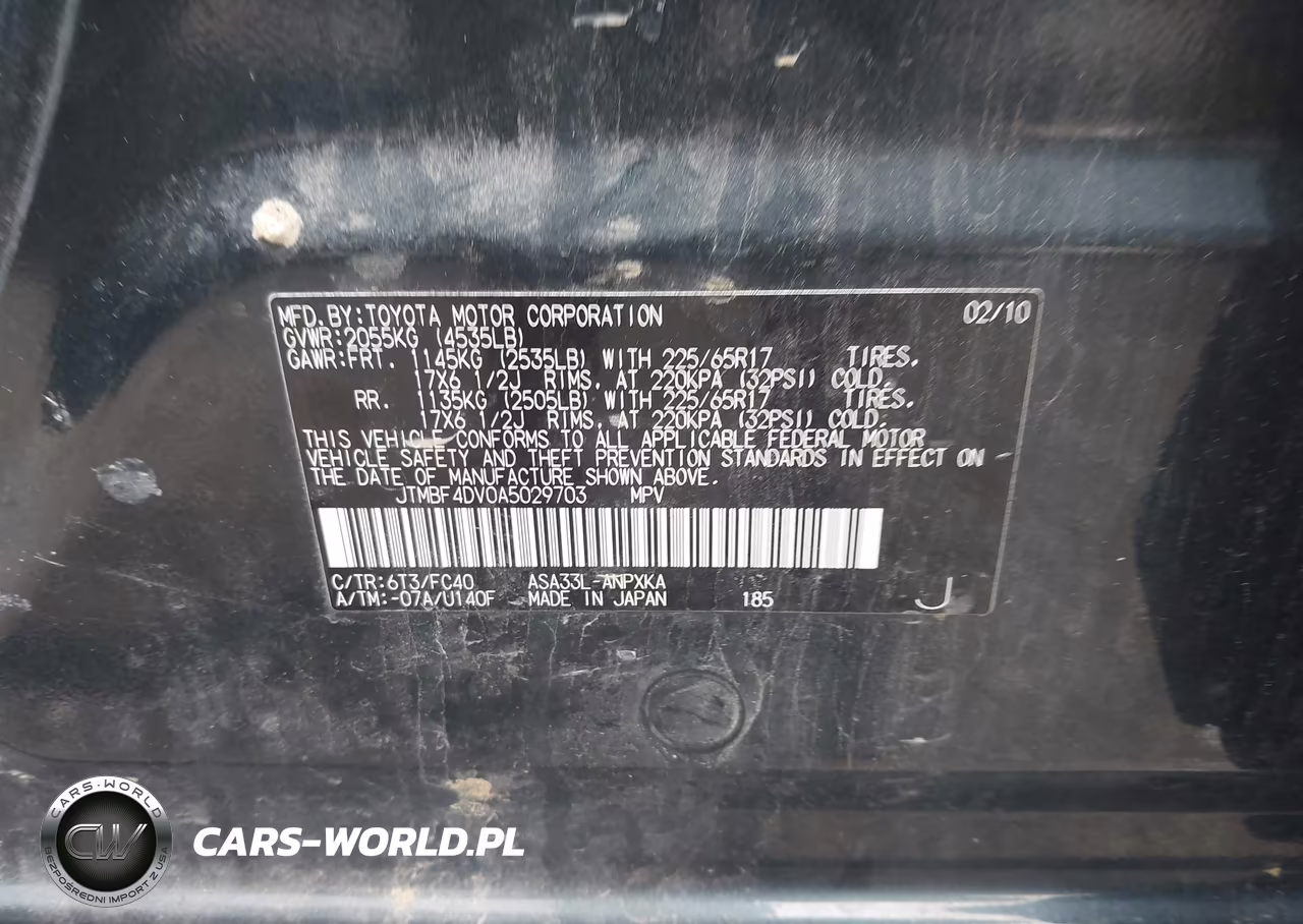 2010 Toyota Rav4 VIN:JTMBF4DV0A5029703 - 9