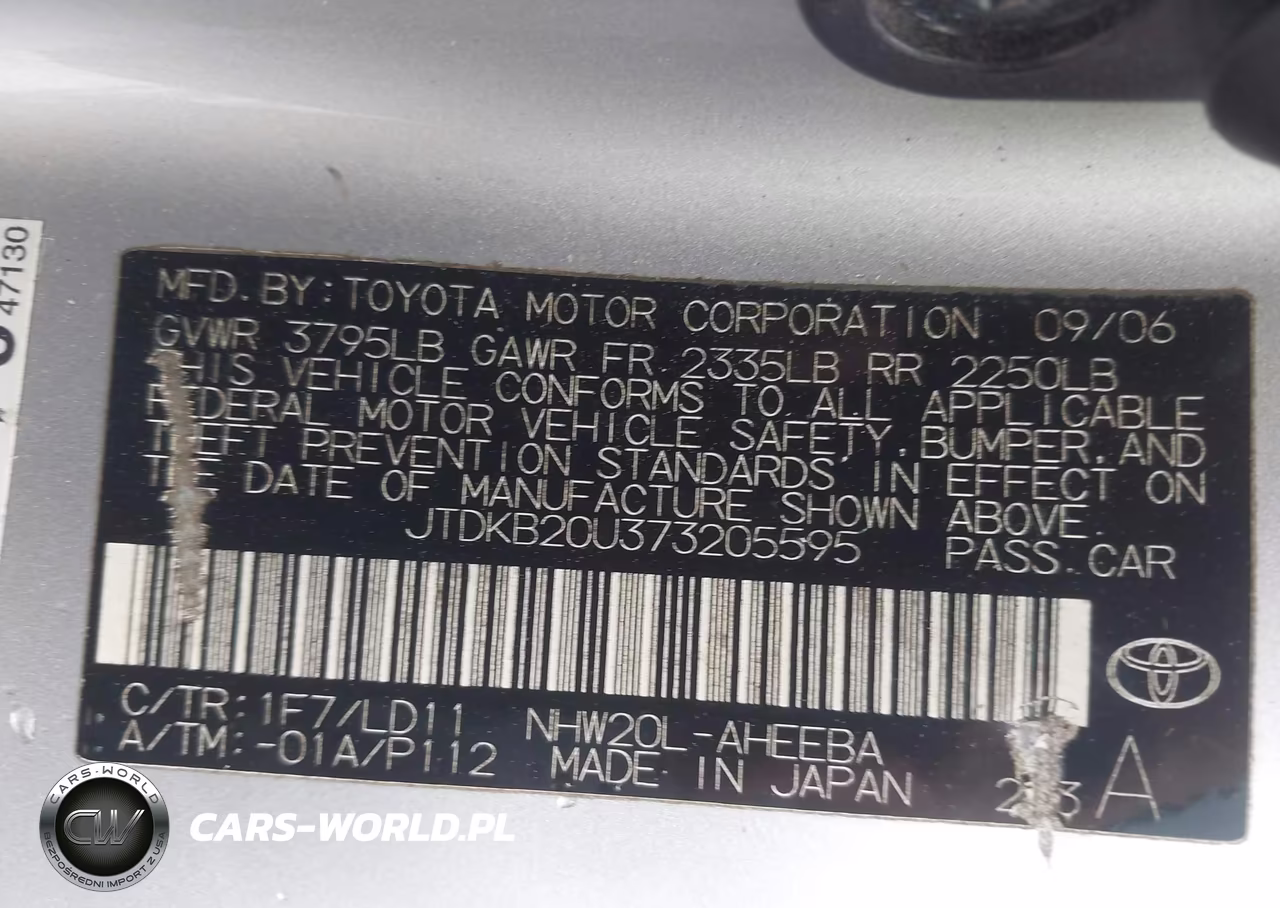 2007 Toyota Prius VIN:JTDKB20U373205595 - 9