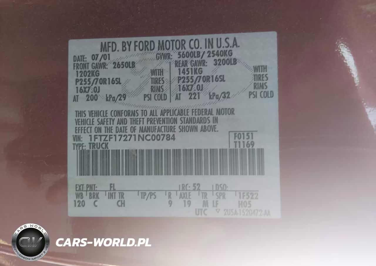 2001 Ford F-150 Xl-Xlt VIN:1FTZF17271NC00784 - 9