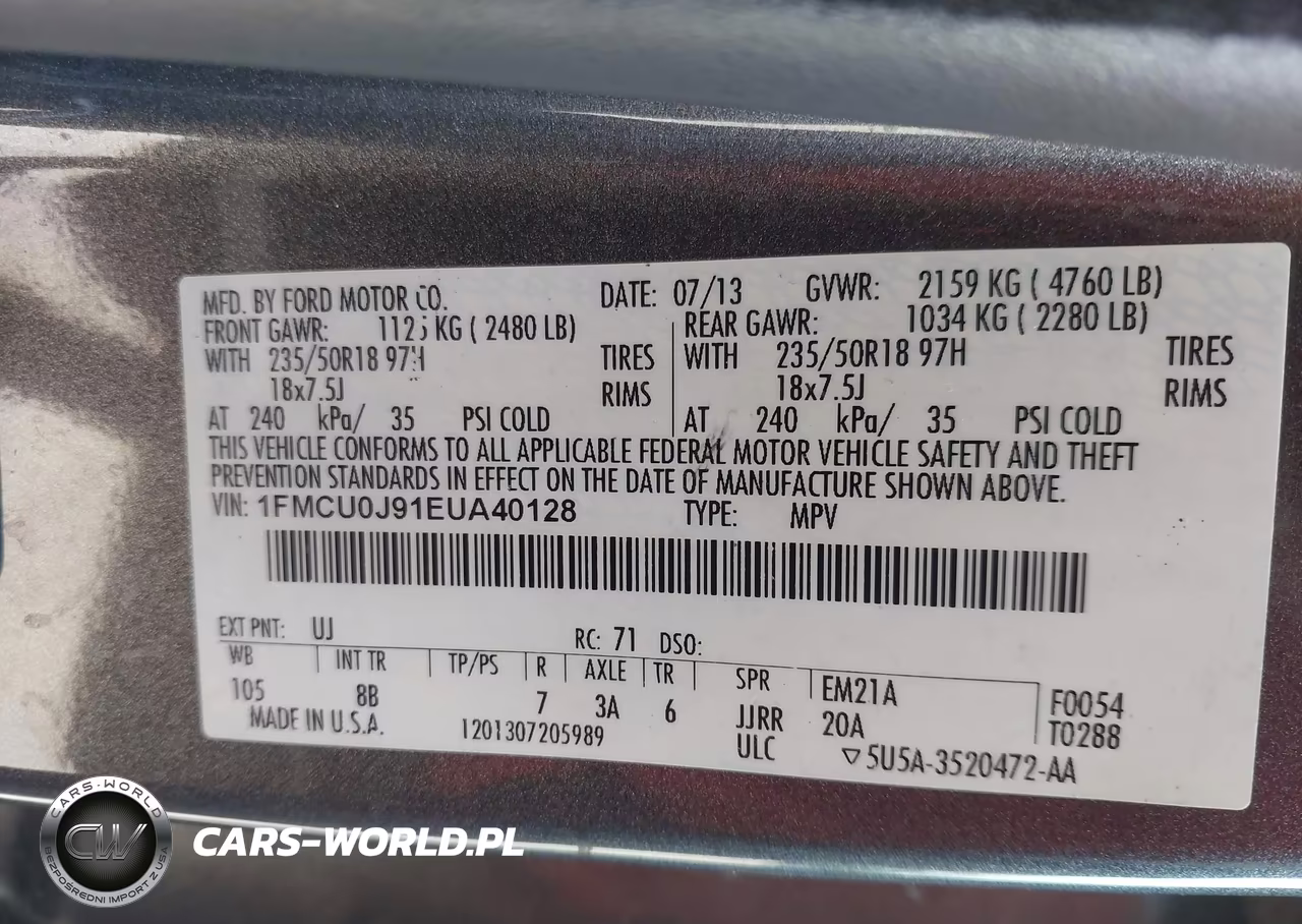 2014 Ford Escape Titanium VIN:1FMCU0J91EUA40128 - 9