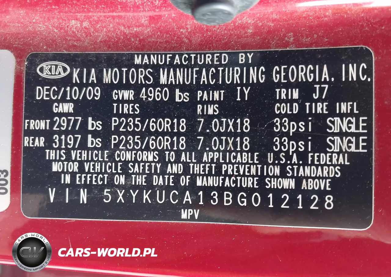 2011 Kia Sorento Ex VIN:5XYKUCA13BG012128 - 9