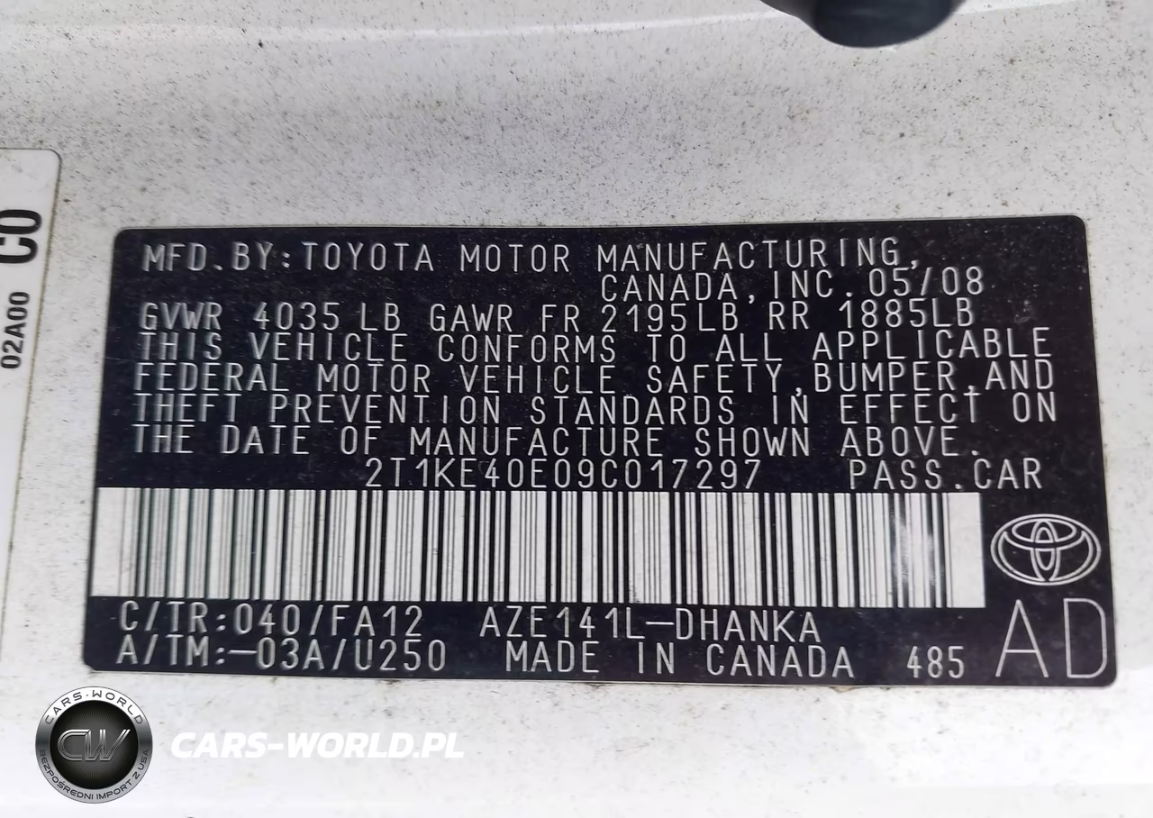 2009 Toyota Matrix S VIN:2T1KE40E09C017297 - 9