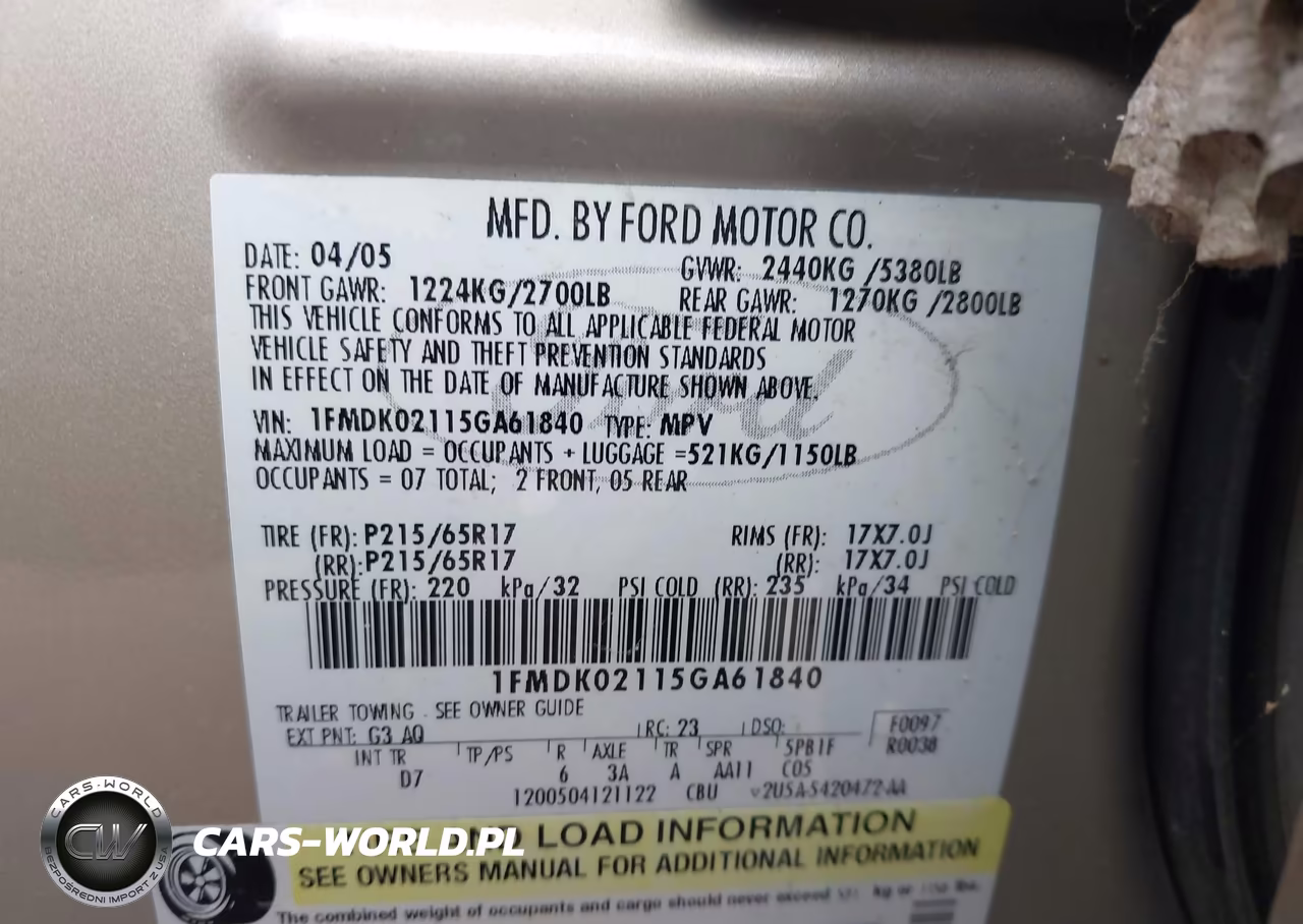 2005 Ford Freestyle Sel VIN:1FMDK02115GA61840 - 8