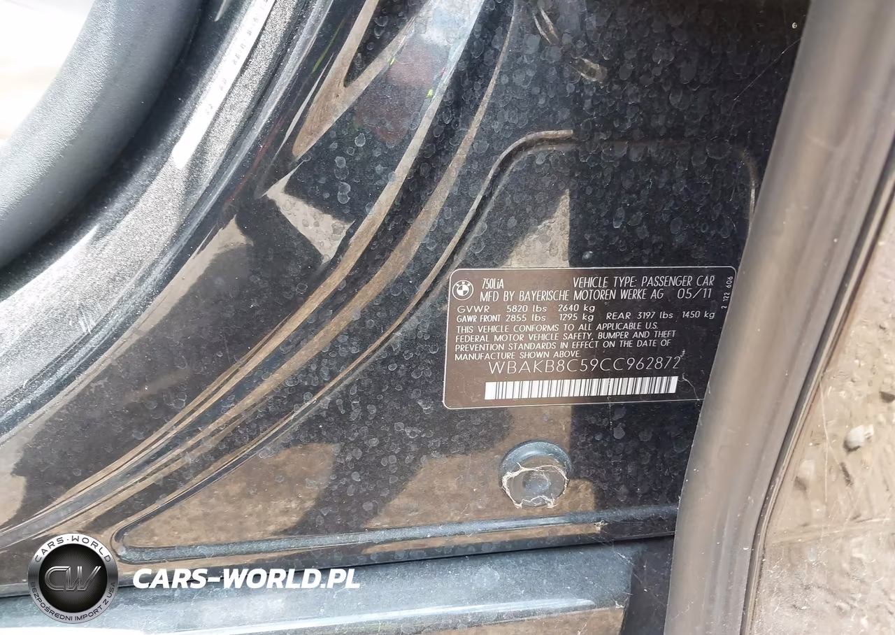 2012 BMW 750Li VIN:WBAKB8C59CC962872 - 9