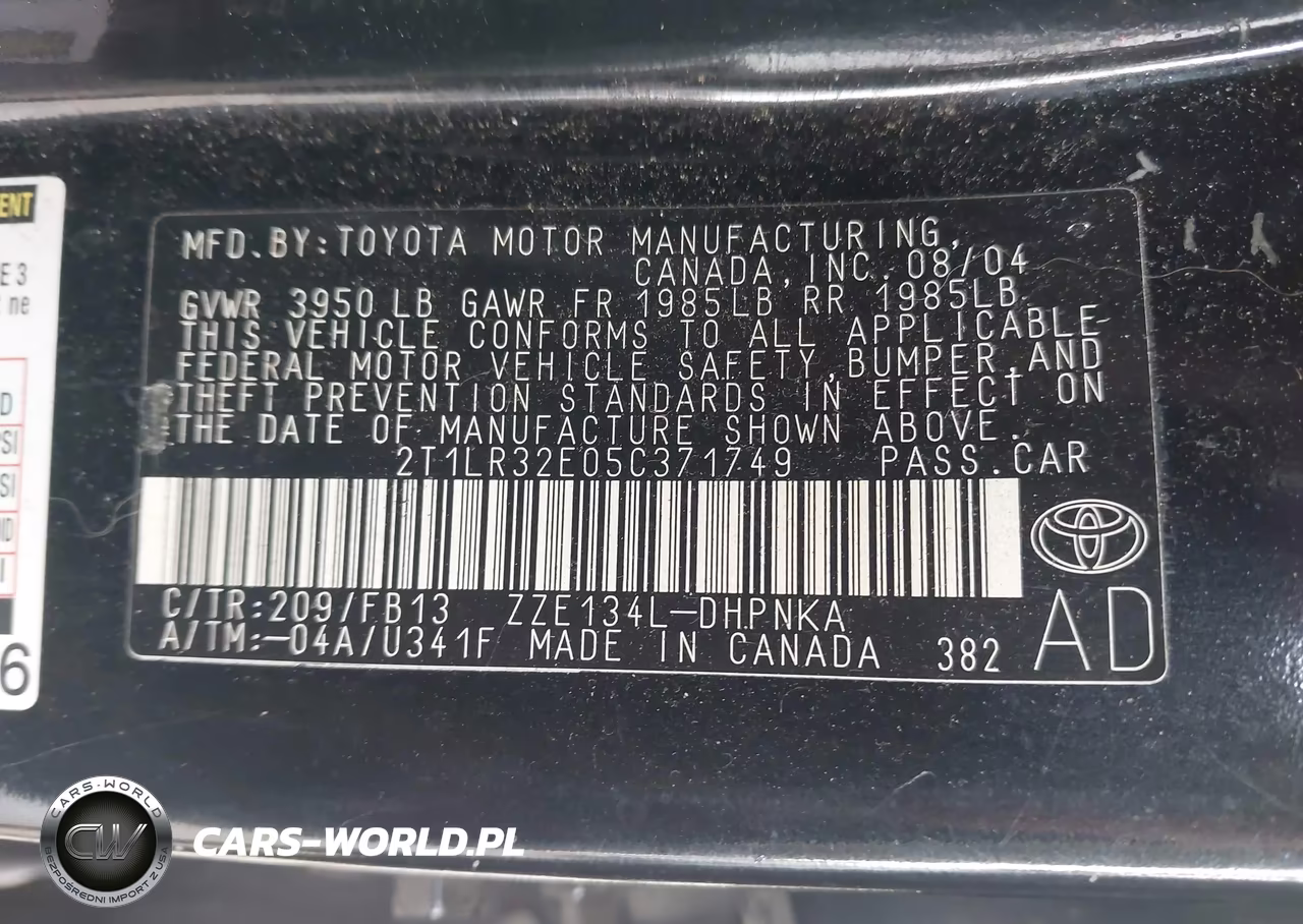 2005 Toyota Matrix Xr VIN:2T1LR32E05C371749 - 9