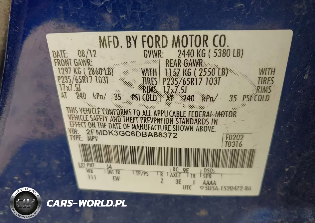 2013 Ford Edge Se VIN:2FMDK3GC6DBA88372 - 9