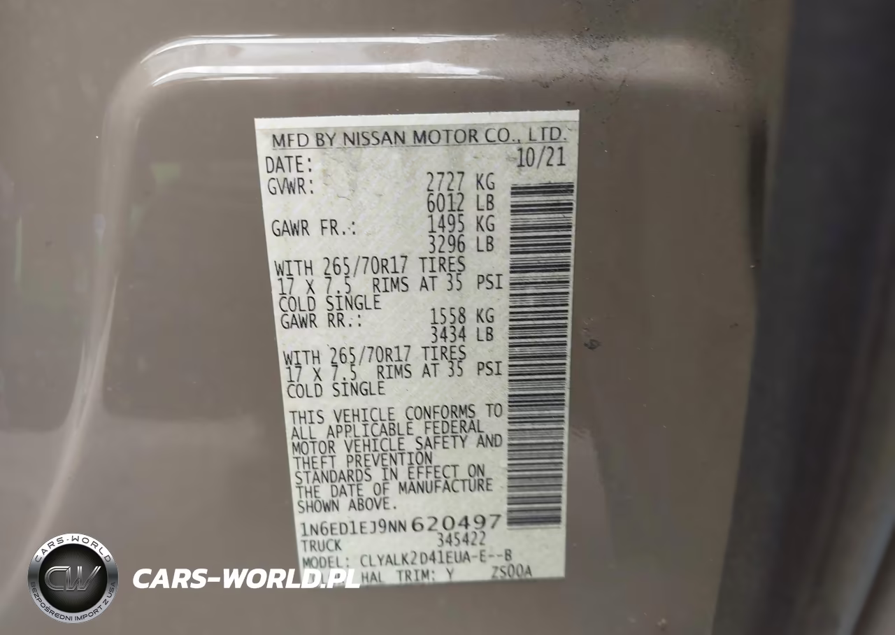 2022 Nissan Frontier Pro-X 4X2 VIN:1N6ED1EJ9NN620497 - 9