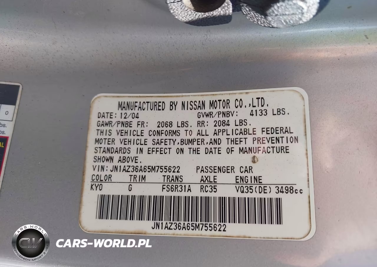 2005 Nissan 350Z Grand Touring VIN:JN1AZ36A65M755622 - 9