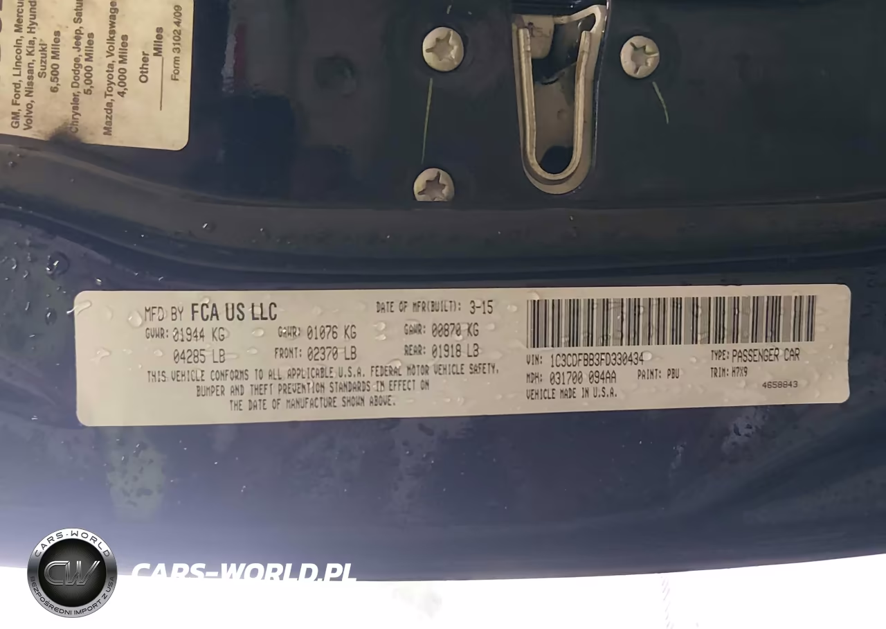 2015 Dodge Dart Sxt VIN:1C3CDFBB3FD330434 - 9