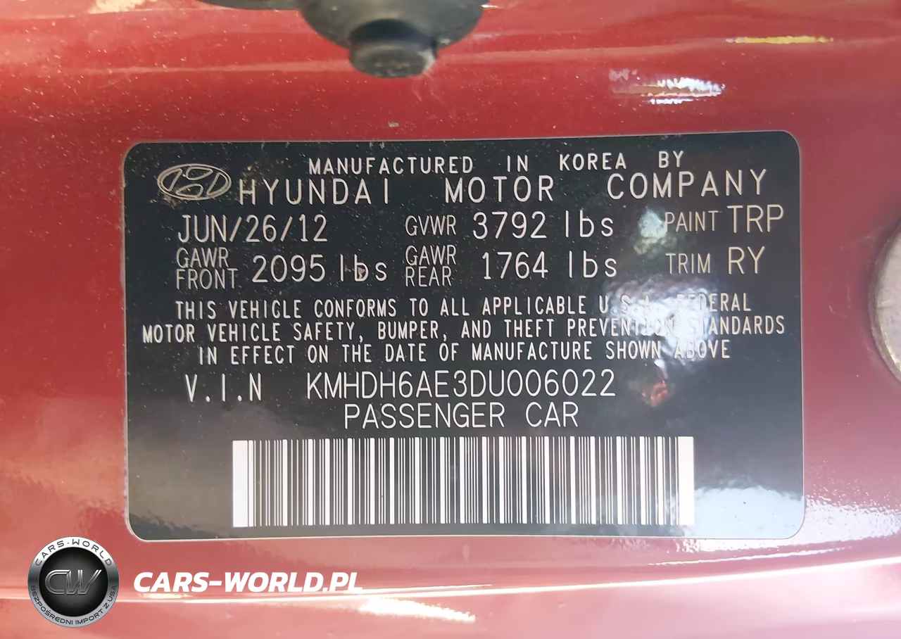 2013 Hyundai Elantra Gs VIN:KMHDH6AE3DU006022 - 9
