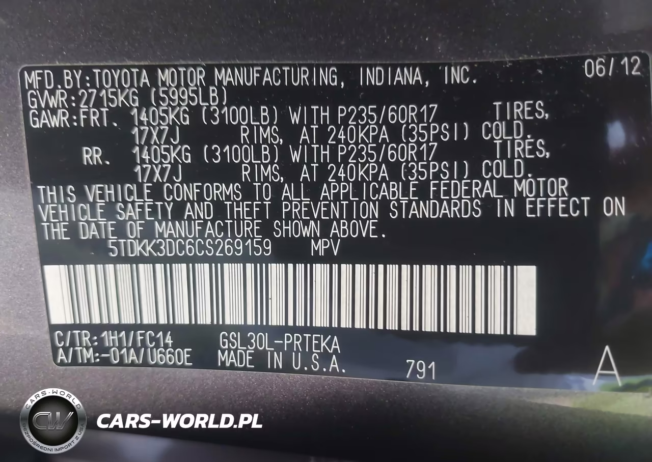 2012 Toyota Sienna Le V6 8 Passenger VIN:5TDKK3DC6CS269159 - 9