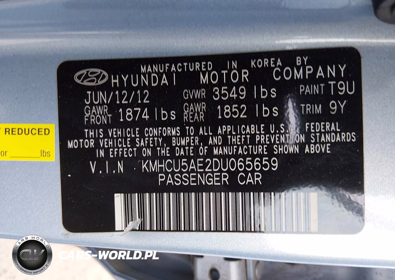 2013 Hyundai Accent Se VIN:KMHCU5AE2DU065659 - 9