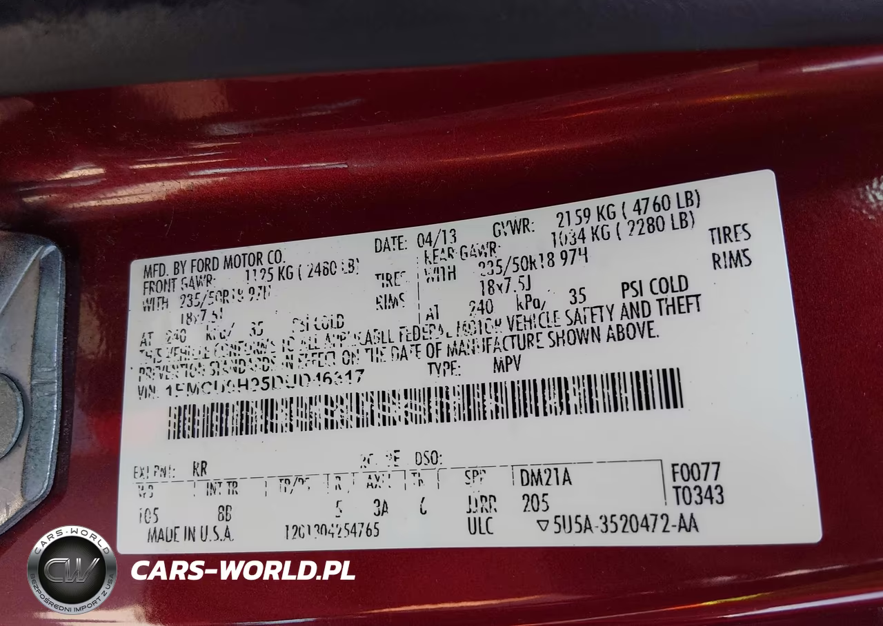 2013 Ford Escape Sel VIN:1FMCU0H95DUD46317 - 9