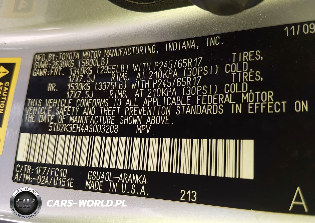 2010 Toyota Highlander Base V6 VIN:5TDZK3EH4AS003208 - 9
