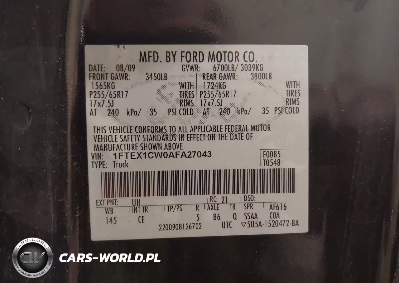 2010 Ford F-150 Stx-Xl VIN:1FTEX1CW0AFA27043 - 9