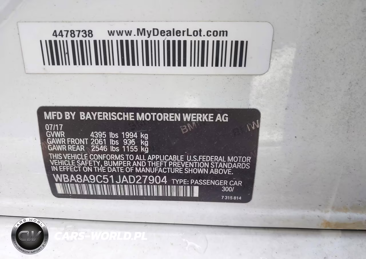 2018 BMW 320I VIN:WBA8A9C51JAD27904 - 9