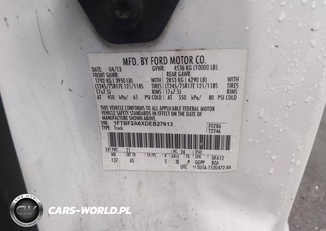 2013 Ford F-250 Xl VIN:1FTBF2A6XDEB27613 - 9