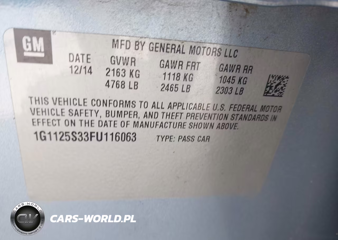 2015 Chevrolet Impala 2Lt VIN:1G1125S33FU116063 - 9