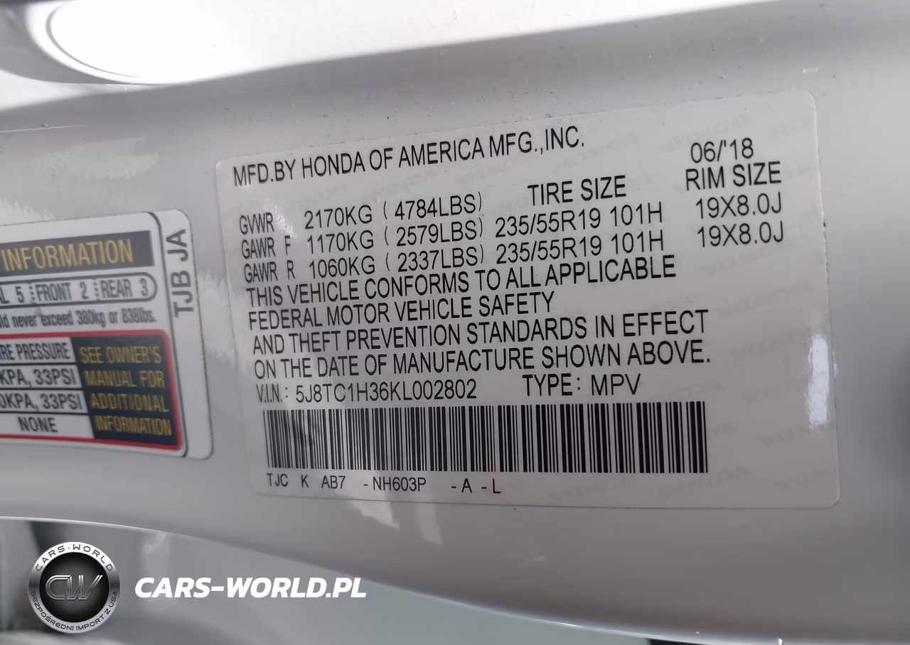 2019 Acura Rdx Standard VIN:5J8TC1H36KL002802 - 9